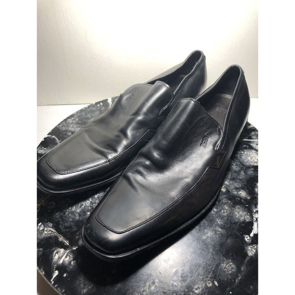 HUGO BOSS Mens Casual Dress Shoe Soft Black Leather Slip On Loafers Sz Size 13M