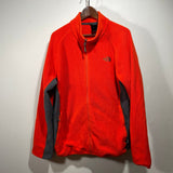 Men’s Orange & Grey The North Face Zip Up Fleece Hiking Outdoor Jacket Size XL