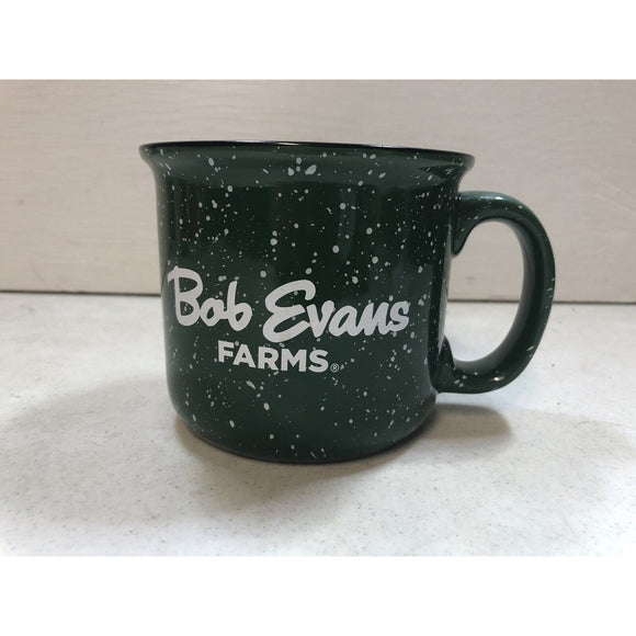 Bob Evans Farms Restaurant Ware Ceramic Coffee Mug Green Speckles