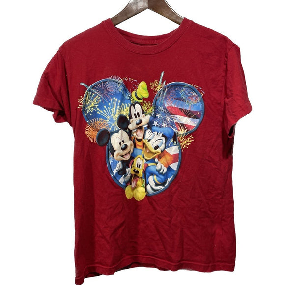 Women’s Disney Celebration Mickey, Goofy, Donald, & Pluto Graphic T-Shirt Size L