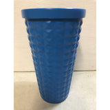 2015 Starbucks Blue Studded Quilt Stainless Steel Cold Cup Tumbler 16 oz Matte