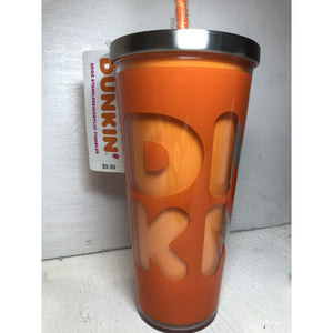NEW Dunkin Donuts 20oz Stainless/Acrylic Tumbler DNKN BPA FREE