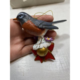 Danbury Mint Woodpecker and Robin Ornaments