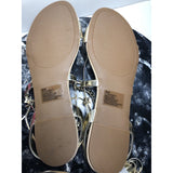 shoedazzle size 10 flat sandals kelda gold