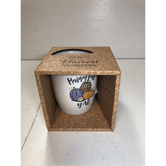 Pantry Harvest Ceramic 14oz Happy Fall Y’all Coffee Mug New In The Box