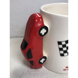 Vintage Halmark Race Car-Winners circle w/ Red Race Car Handle - Coffee mug