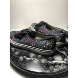 Airwalk Women’s Size 9 Lace Up Low Top Black Colorful Splatter Shoes Sneakers