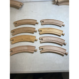 Lot of 33 Brio/Brio Compatible Wooden Curved Train Track Pieces