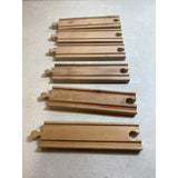 29 Piece Lot of Brio/Brio Compatible Wooden Straightway Train Track Pieces