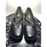 shoes for crews women’s Size 9 black leather slip on clogs