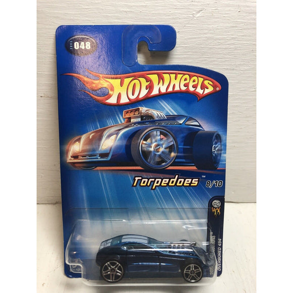 2005 Hot Wheels #48 First Editions-Torpedoes 8/10 OVERBORED 454 Blue w/Pr5 Spoke