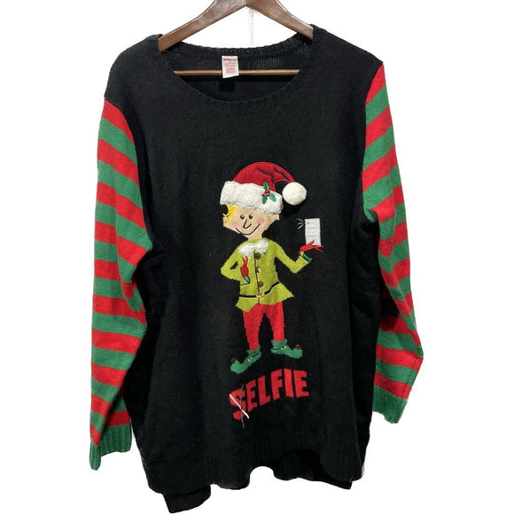 Women’s Elfie Selfie Ugly Christmas Sweater Size 3X