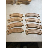 Lot of 33 Brio/Brio Compatible Wooden Curved Train Track Pieces