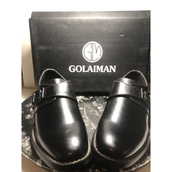 Golaiman men’s size 7 black loafers monk strap (see ￼ Description)