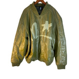 Men's Mecca Green " X" Mid Weight Leather Jacket Coat Size 2XL