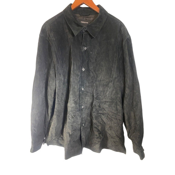Men's Claiborne Size 2XL Black Suede Button Up Jacket/ Coat
