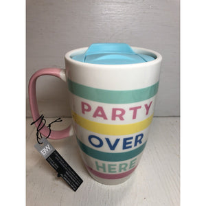 “party over here” boston warehouse Ceramic  18oz coffee Travel mug