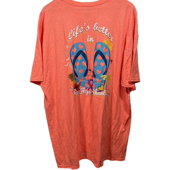 *NWT* Women’s Southern Y’all Tennessee Girl Life’s Better In Flip Flops Tee 2XL