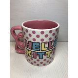 Hello Kitty Rainbow Dots Shaped Handle Ceramic Mug - 20oz