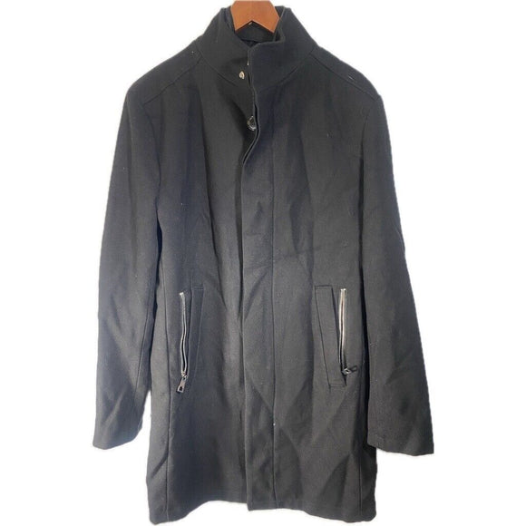 Men's Black Zara Full Zip Mid Weight Coat/ Jacket Size Large