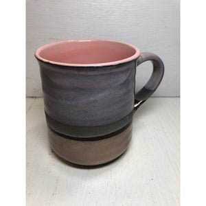 GIBSON 18oz Coffee Mug Mauve Top Copper Tonal Stoneware