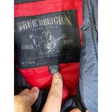 Men's True Religion Black 3XL Button Up Puffer Vest