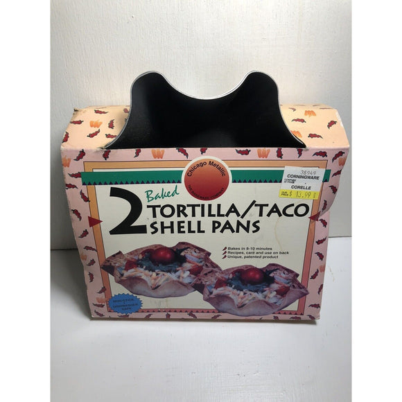 Chicago Metallic 2 Baked Tortilla Taco Shell Pans Non-Stick Dishwasher Safe NEW