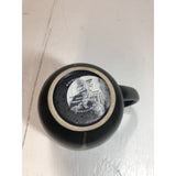 Gibson Home Gardenia Café Embossed 16 oz. Ceramic Coffee Mug Cup Black Blue