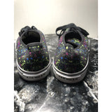 Airwalk Women’s Size 9 Lace Up Low Top Black Colorful Splatter Shoes Sneakers