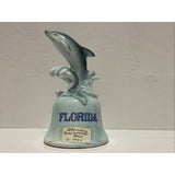 GF VTG 1984 Florida State Porcelain 5" Hand Bell, Blue Dolphin Jumping Sea Wave
