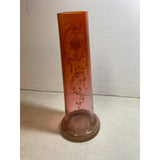 Orange Ombré Bohemian Glass  Vase With Raised Enamel